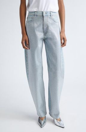 Haikure Bibi Crystal Embellished Balloon Leg Jeans in Stapled Blue at Nordstrom, Size 27