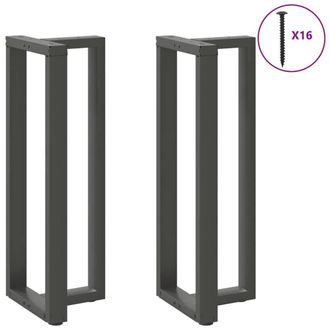 Berkfield Home Modern Bar Table Legs T-Shaped&not;2 pcs Anthracite 50x35x(110-111) in Dark Grey