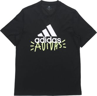 adidas logo Printing Round Neck Pullover Sports Short Sleeve Black FN1727