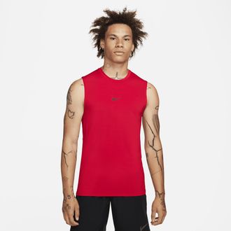 Nike Mens Nike Pro Dri-FIT Slim Sleeveless Top in Red | FB7924-657