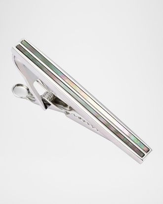 Link Up Men & apos;s Mother-Of-Pearl Stripe Tie Bar
