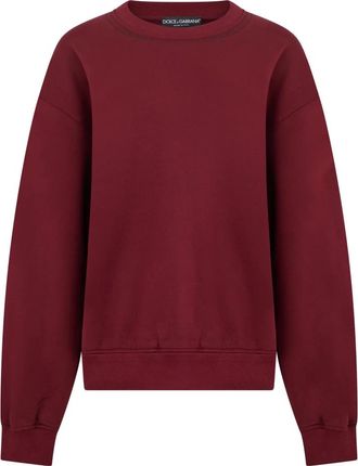 Dolce & Gabbana DG Logo Patch Sweatshirt - Heren - Sweatshirts - Rood - L - Katoen - Hoodies & sweatvesten