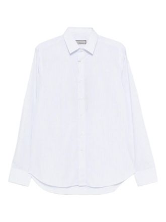Canali long sleeve checked shirt - White