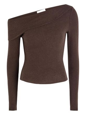 Reformation Elio off-shoulder top - women - TENCEL/Organic Cotton/Spandex/Elastane - L - Brown