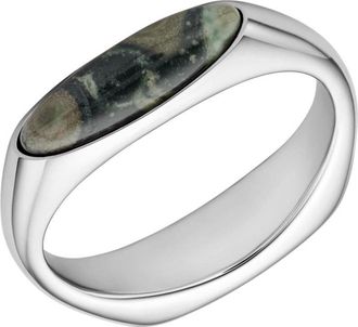 Diesel Stainless Steel Signet Ring - Rings - Unisex - Silver