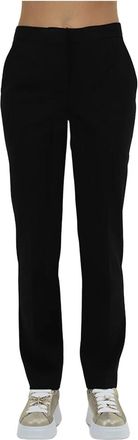 Twinset Zwarte Broek - Dames - Straight fit broeken - Zwart - S - Katoen - Broeken