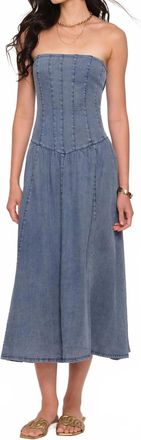 Heartloom Ronan Strapless Midi Dress In River