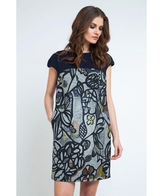 M&oacute;veis Conquista Womens Floral Sack Dress with Pockets - Blue - Size EU 38 (Womens)