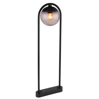 Netlighting Michael Outdoor Bollard Matt Black IP44 Smoke Glass Shade 1x E27