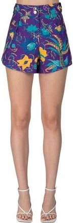Derek Lam Mika Linen Blend Shorts in Purple Multi at Nordstrom Rack, Size 14