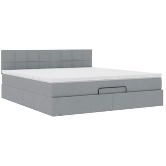 vidaXL Vidaxl - Estructura De Cama Otomana Colch&oacute;n Tela Gris Claro 180x200cm