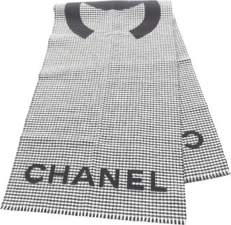Chanel Sciarpa CC con motivo pied-de-poule 1986-1988 - Nero