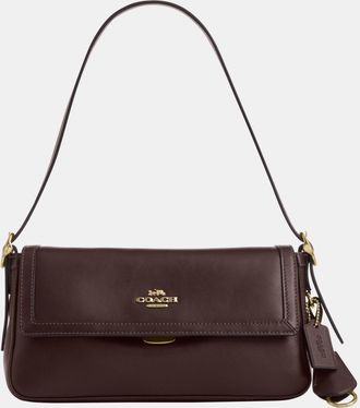 Coach Womens Etta Small Flap Shoulder Bag - Brown Leather - One Size