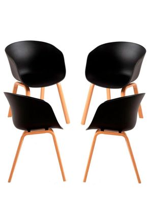 Regalos Miguel Pack 4 Sillas color negro en polipropileno