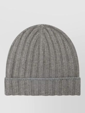 Brunello Cucinelli ribbed beanie hat folded cuff detail