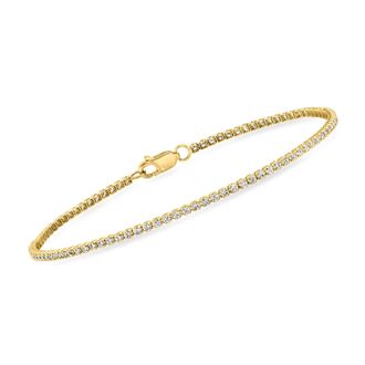 RS Pure by Ross-Simons Lab-Grown Diamond Tennis Bracelet in 14kt Yellow Gold