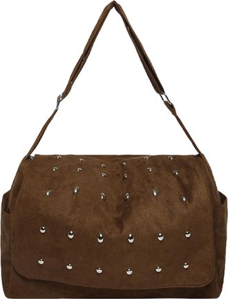 Generic Women Faux Suede Underarm Shoulder Bag with Zipper for Daily Use Travel (Black) (Brown)