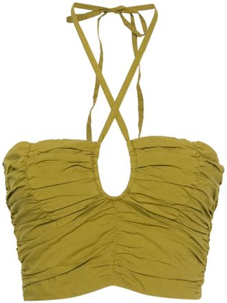 Forte_Forte Haltertop met ruches - Groen