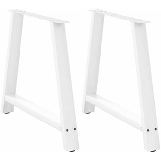 vidaXL Vidaxl - Patas Para Mesa De Comedor En Forma De A (2 Unidades), Color Blanco, 90 X (72-73) Cm, Acero