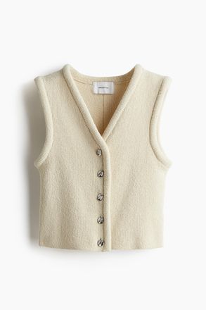H&M Strickgilet - Hellbeige