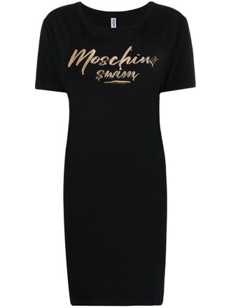 Moschino logo-print T-shirt dress - Black