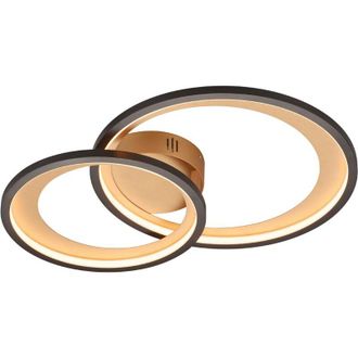 Trio Leuchten Trio Lighting - Plafoniera Led Soffitto Doppio Cerchio Dimmer Nero Oro 59 cm Granada gd Trio