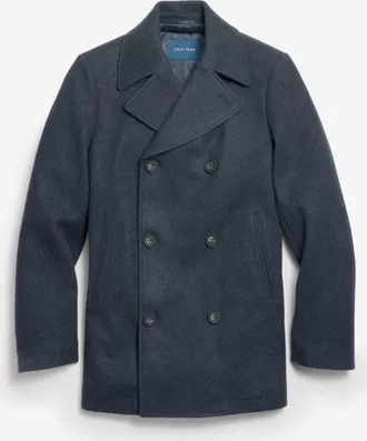 Cole Haan Mens Wool Peacoat - Blue Size Medium
