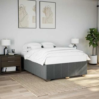 Berkfield Home Bed Frame without Mattress Dark Grey Double Fabric