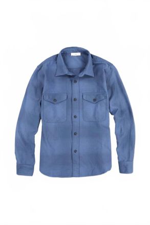 SAVE KHAKI UNITED Womens Ombre Plaid Overshirt In Air Force
