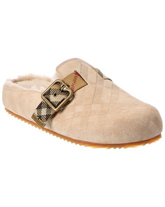 Burberry Check Urchin Suede Mule