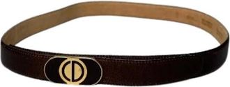 Dior Pre-owned CD Logo Belt - Dames - Vintage Accessoires - Bruin - ONE Size - Leer - Vintage