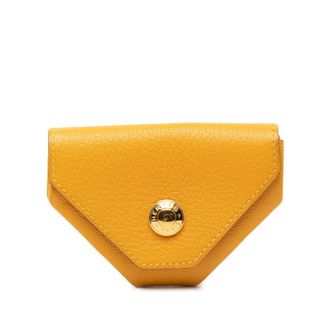 Herm&egrave;s Gold Yellow Chevre Leather Coin Purse/Coin Case (Pre-Owned)