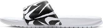 Nike Benassi JDI Print Slide White Black Swoosh 631261-106