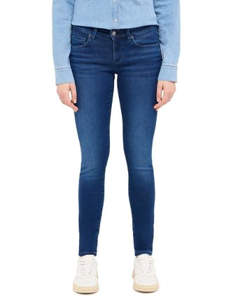 Mustang Skinny-fit-Jeans MUSTANG Damen Style Quincy Skinny, Damen, Gr. 31, L&auml;nge 30, blau (682 mittelblau), Denim/Jeans, 78% Baumwolle, 10% Lyocell, 9% Elasto