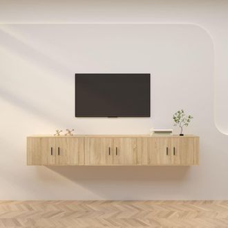 Berkfield Home Wall-mounted TV Cabinets 3 pcs Sonoma Oak 80x34.5x40 cm in Brown