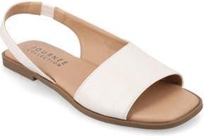 Journee Collection Brinsley Slingback Sandal in White at Nordstrom Rack, Size 7.5