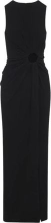 Sportmax Gala met ringdetail - Dames - Maxi kleedjes - Zwart - L - Leer - Kleedjes