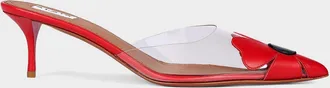 Alaia 55mm Bloom Leather Transparent Mule Pumps
