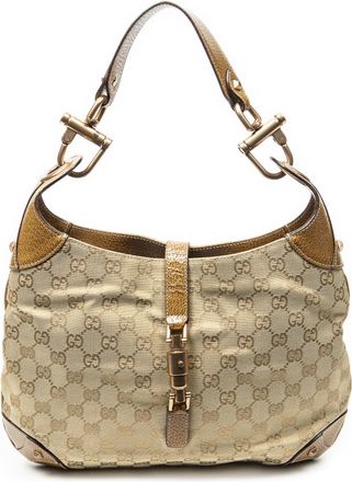 Gucci Pre-owned Womens Nailhead Jackie Shoulder Bag - Tan - One Size