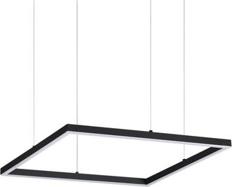 Ideal Lux Lámpara Colgante Integrada Cuadrada Decorativa Negra, 3000K, 33W
