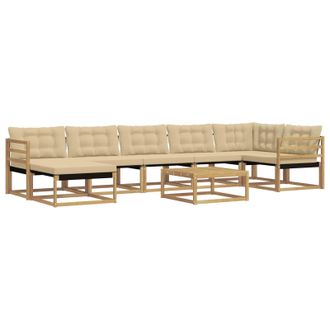 vidaXL Conjunto De Sof&aacute;s De Exterior 8 Pcs Y Beige 79 X 79 X 37 Cm Vidaxl