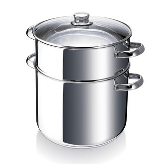 Beka Couscoussier 11 l en inox avec couvercle en verre argent