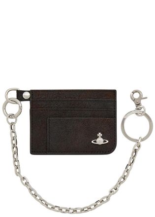 Vivienne Westwood Orb Leather Card Holder - Brown - One Size