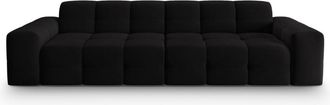 MICADONI Sofá 4 plazas de terciopelo negro