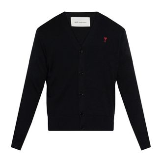 Ami Cardigans, male, Black, Size: 2XL The Wool Cardigan
