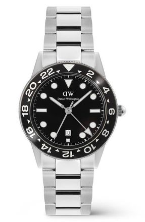 Daniel Wellington Iconic Ceramic Bezel GMT Bracelet Watch, 40mm in Silver-Tone at Nordstrom