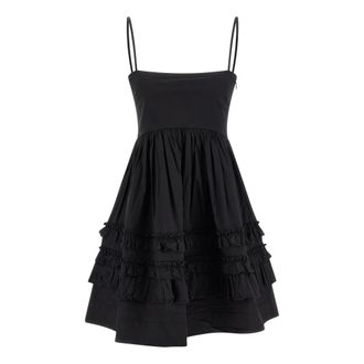 Ganni Short Dresses, female, Black, Size: 2XS Mini Frill Dress