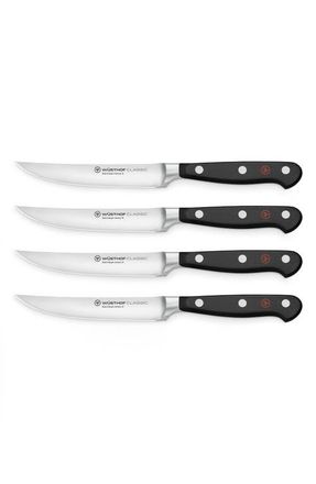 W&uuml;sthof Classic 4-Piece Steak Knife Set in Black at Nordstrom