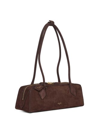 Alaia Womens Shoulder Bag Le Teckel Brown Calf Leather