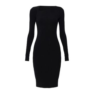 Maison Margiela Midi Dresses, female, Black, Size: XS Fitted Dress